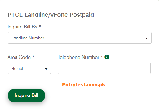 Duplicate Bill PTCL Online Download By Phone No & CNIC No