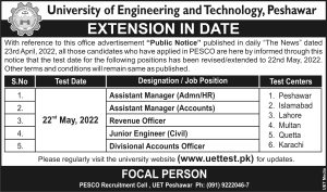 PESCO Jobs 2022 Apply Online Last Date