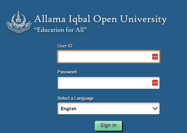 Enrollment AIOU Edu Pk Result 2024 Autumn and Spring Online