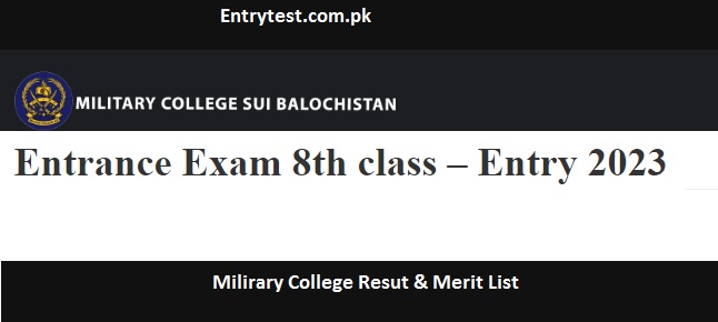 Military College Sui Result 2024 Online Check Merit List