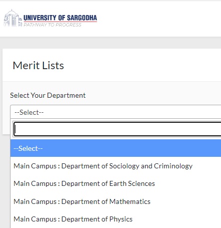 UOS Merit List 2022 BS Program All Campus Online