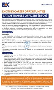 BOK Batch Trainee Officers NTS Jobs 2024 Apply Online Last Date