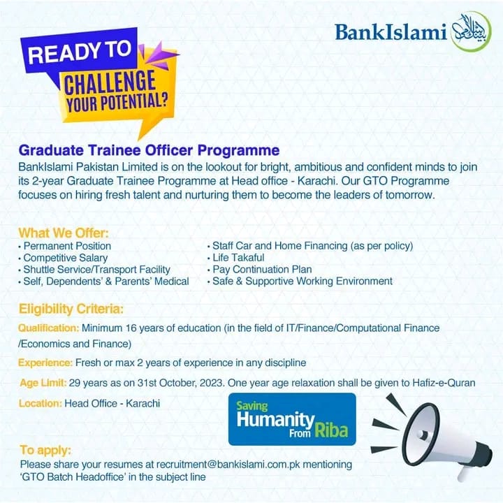 Islamic Bank Jobs 2024 Online Apply