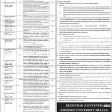 Emerson University Multan Jobs 2024 Apply Online