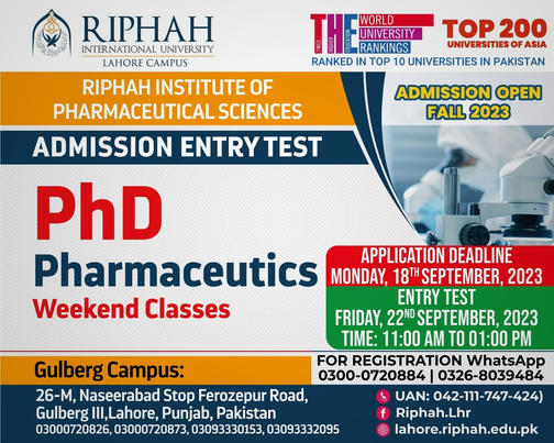 Riphah International University Admission 2023 Online Apply,Test Date